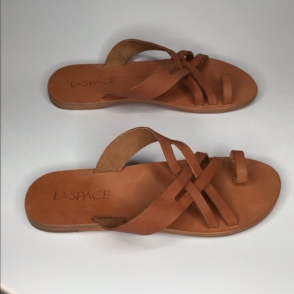 L SPACE Shore Break Sandals in Tan. - Picture 4 of 7